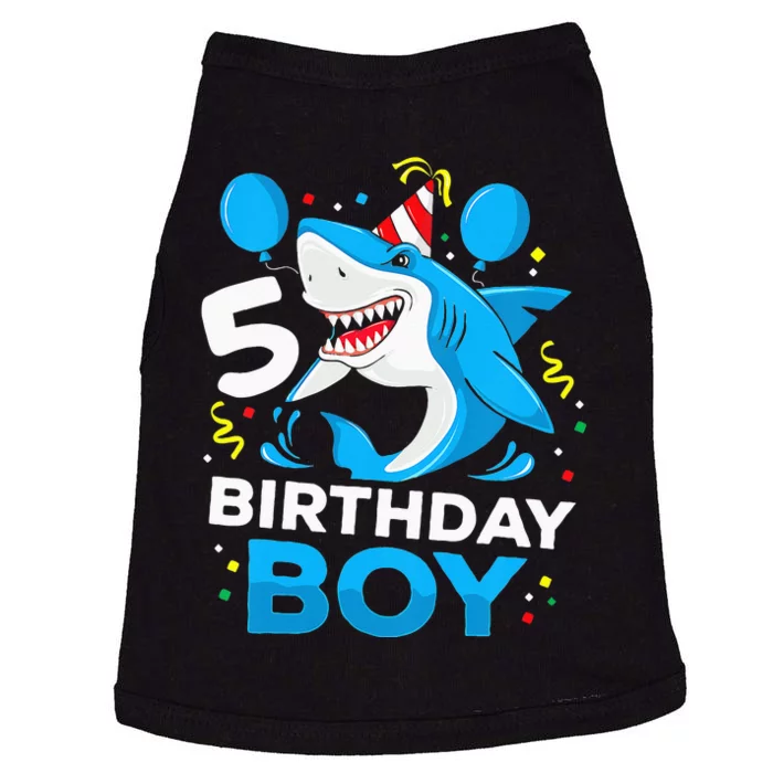 5th Birthday Boy Shark Ocean Theme Party 5 Years Old For Boy Doggie Tank