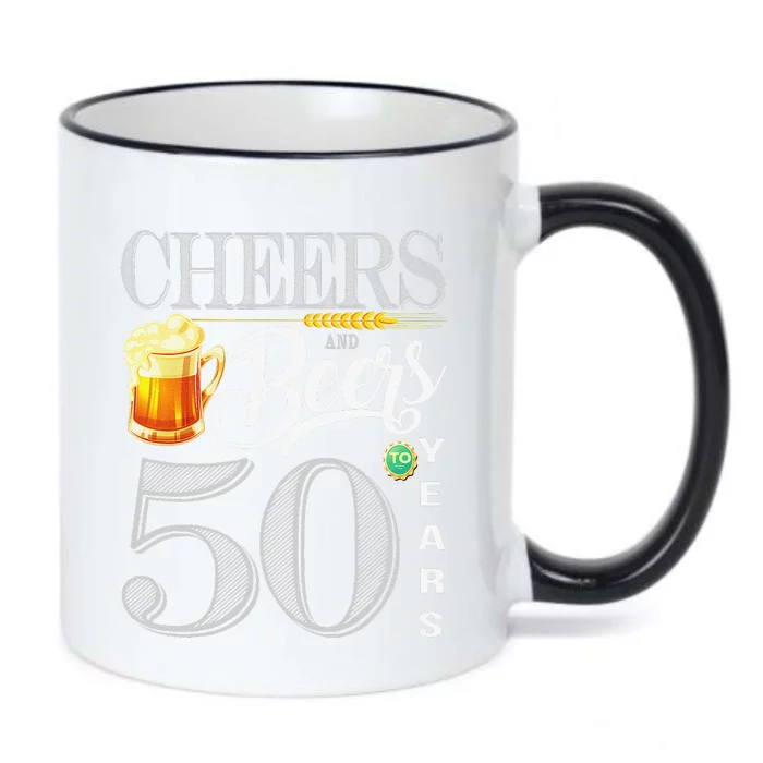 50th Birthday Cheers And Beers To 50 Years Black Color Changing Mug