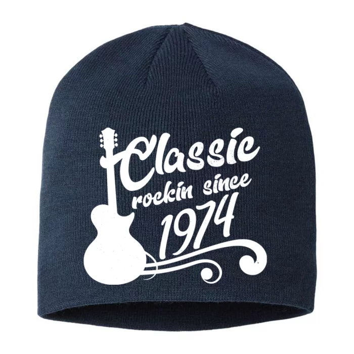 50th Birthday Classic Rockin Since 1974 8 1/2in Sustainable Knit Beanie