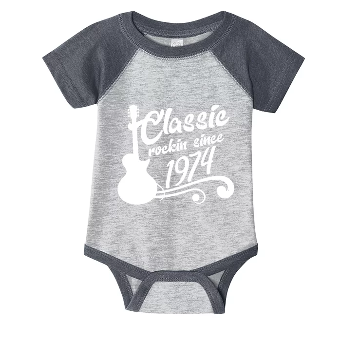 50th Birthday Classic Rockin Since 1974 Infant Baby Jersey Bodysuit