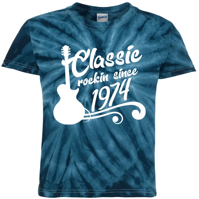 50th Birthday Classic Rockin Since 1974 Kids Tie-Dye T-Shirt