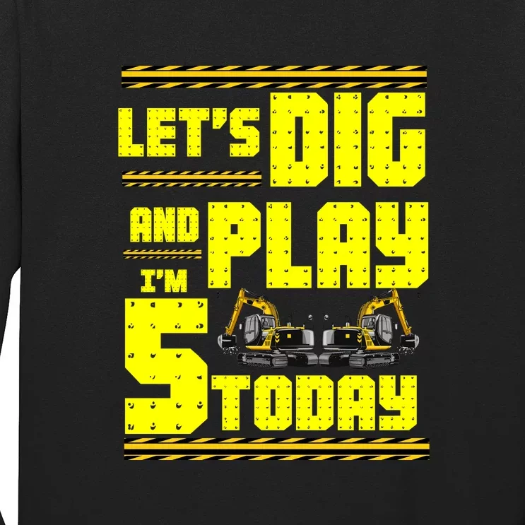 5th Birthday Construction Long Sleeve Shirt