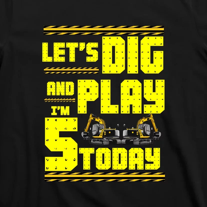 5th Birthday Construction T-Shirt