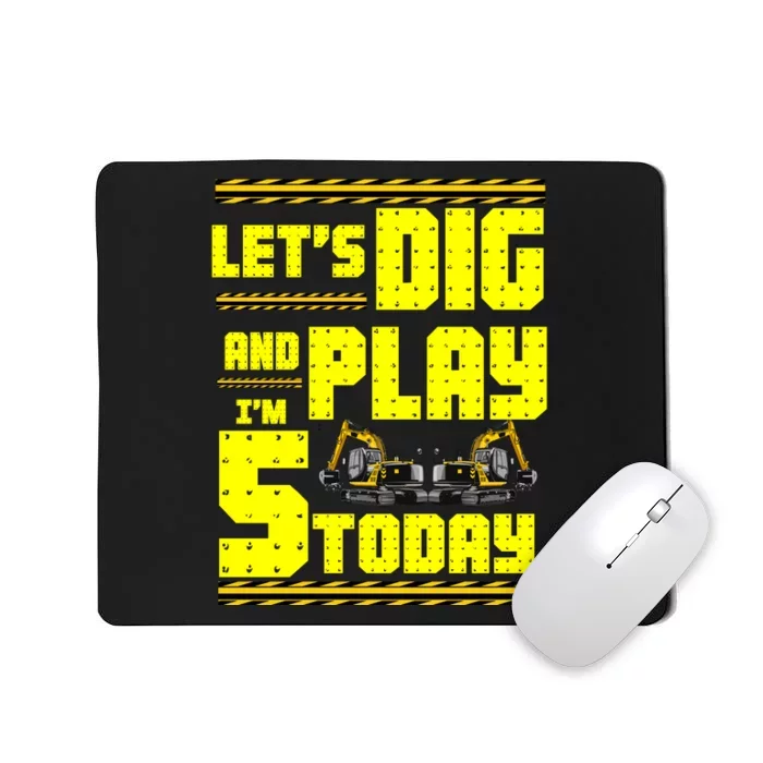 5th Birthday Construction Mousepad