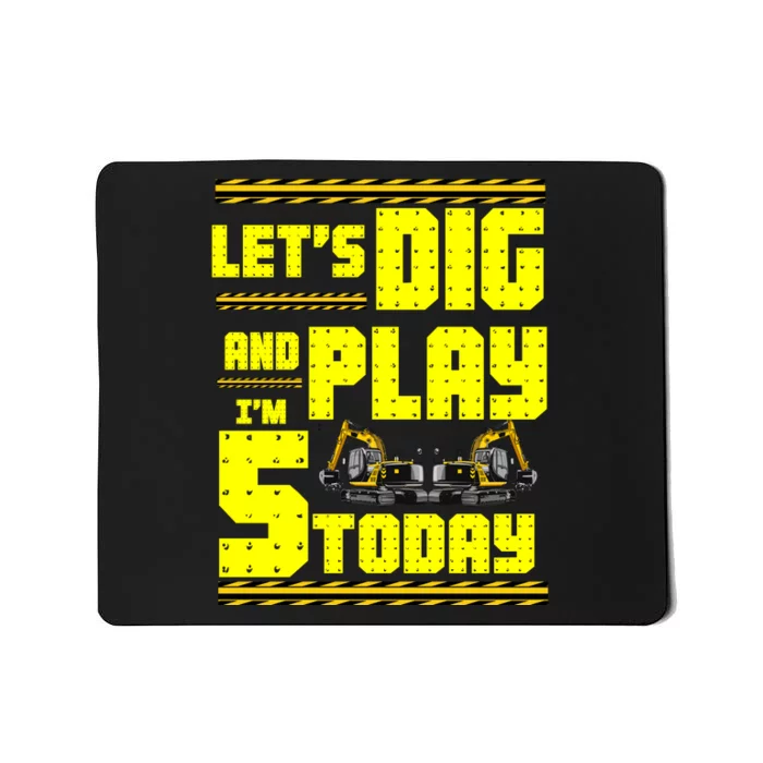 5th Birthday Construction Mousepad