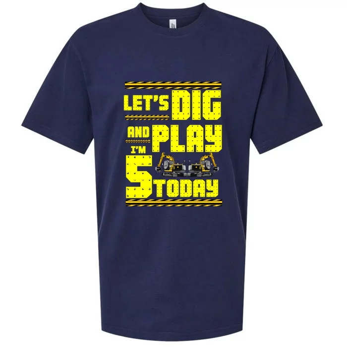 5th Birthday Construction Sueded Cloud Jersey T-Shirt