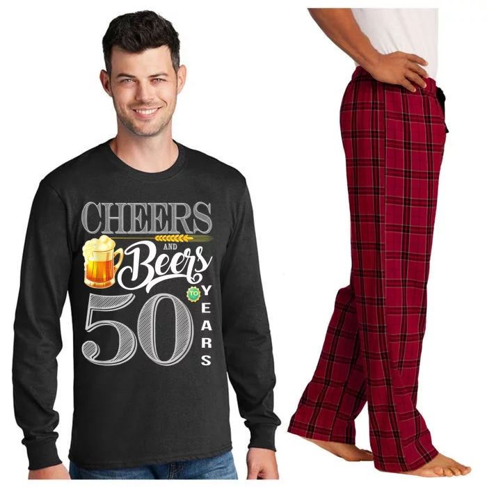 50th Birthday Cheers And Beers To 50 Years Long Sleeve Pajama Set