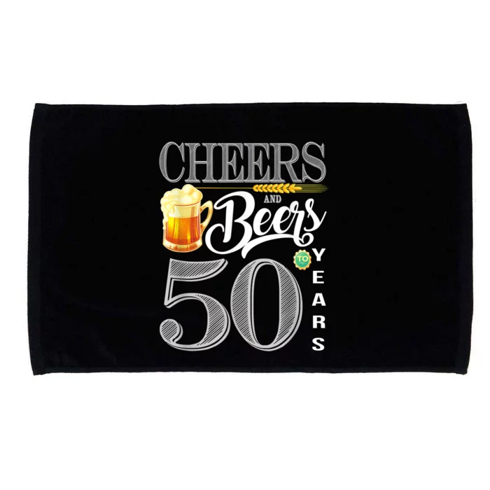 50th Birthday Cheers And Beers To 50 Years Microfiber Hand Towel