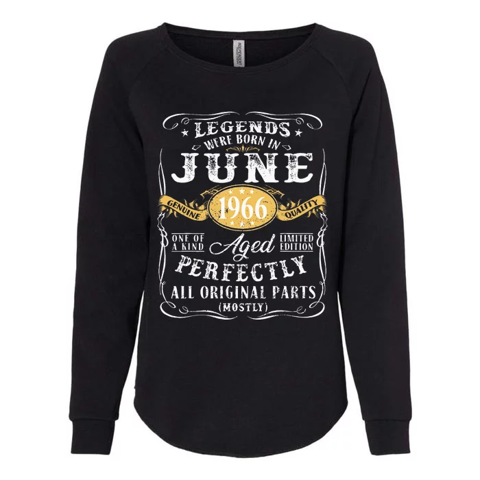 57th Birthday Decoration Legends Were Born In June 1966 Womens California Wash Sweatshirt