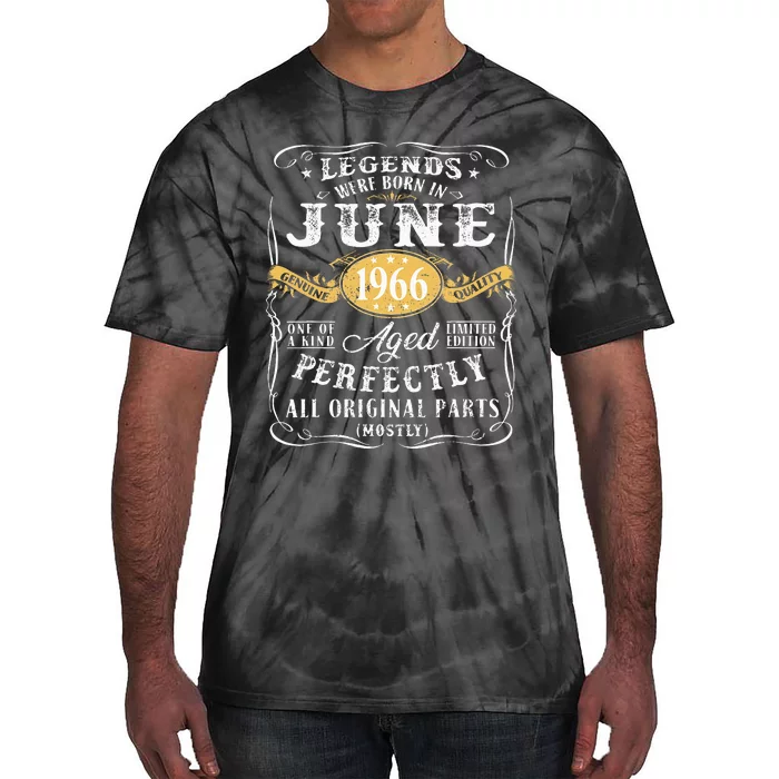 57th Birthday Decoration Legends Were Born In June 1966 Tie-Dye T-Shirt