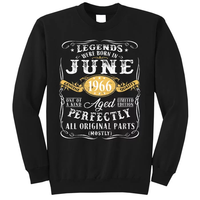 57th Birthday Decoration Legends Were Born In June 1966 Sweatshirt