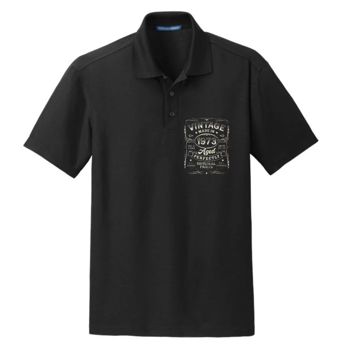 50th Birthday Decorations Funny 1973 50 Birthday Dry Zone Grid Performance Polo