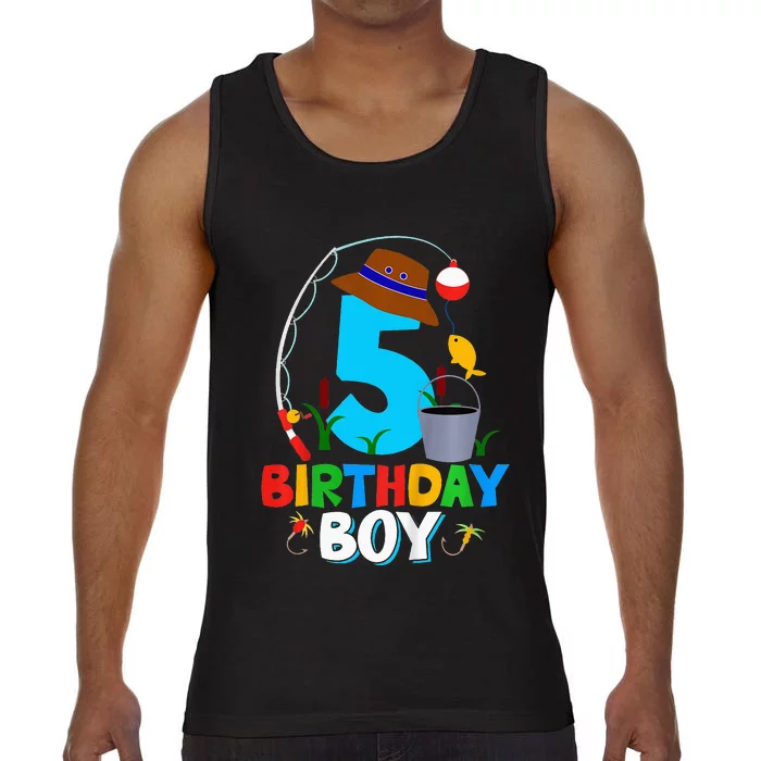 5th Birthday Fishing Fish Bday Party Decorations Comfort Colors® Tank Top