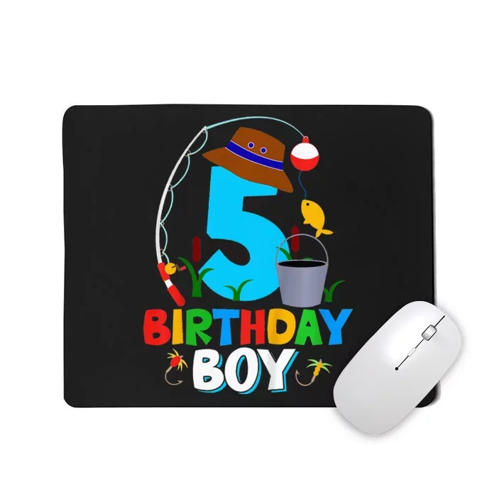 5th Birthday  Fishing Fish Bday Party Decorations Mousepad