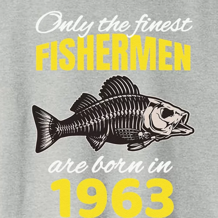 59th Birthday Fishermen Are Born In 1963 Funny Fishing Women's Crop Top Tee