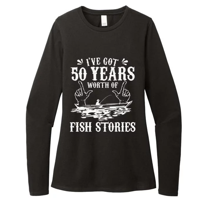 50th Birthday Fisherman Funny Bass Fishing Gift Idea Womens CVC Long Sleeve Shirt