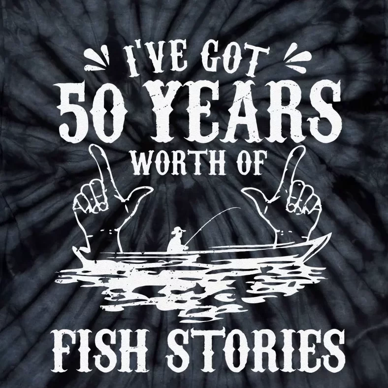 50th Birthday Fisherman Funny Bass Fishing Gift Idea Tie-Dye T-Shirt