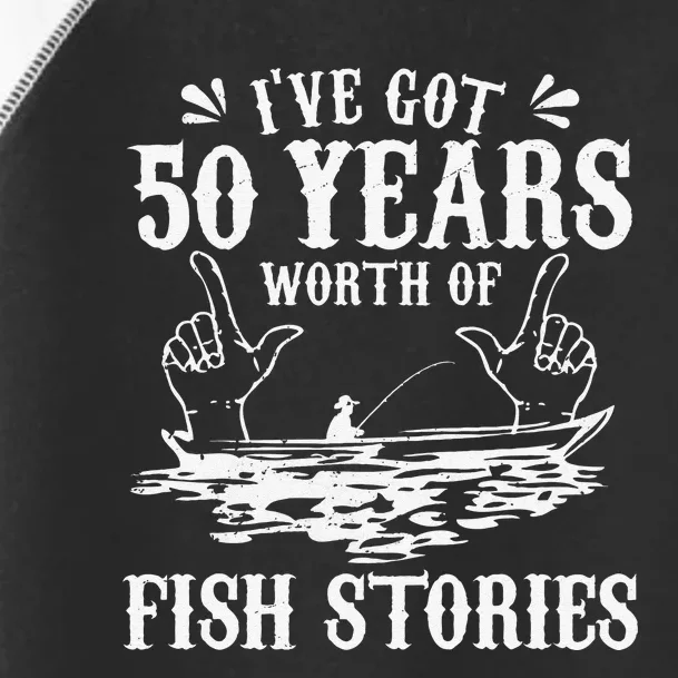 50th Birthday Fisherman Funny Bass Fishing Gift Idea Toddler Fine Jersey T-Shirt