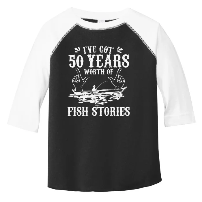 50th Birthday Fisherman Funny Bass Fishing Gift Idea Toddler Fine Jersey T-Shirt