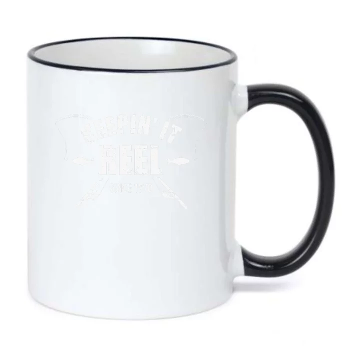 50th Birthday Fishing Keepin It Reel Since 1970 Black Color Changing Mug