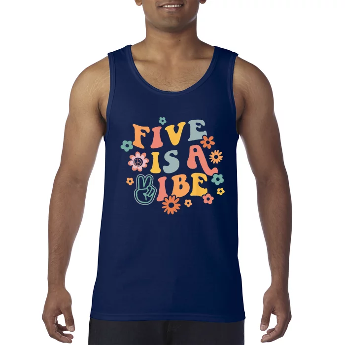 5th Birthday Five Is A Vibe 5yr Fifth Birthday Tank Top