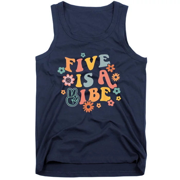 5th Birthday Five Is A Vibe 5yr Fifth Birthday Tank Top