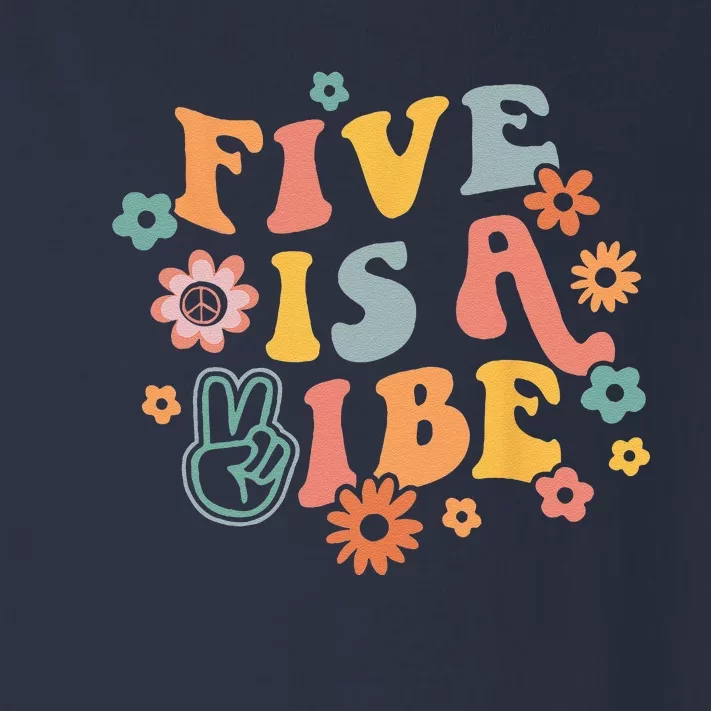 5th Birthday Five Is A Vibe 5yr Fifth Birthday Toddler Long Sleeve Shirt