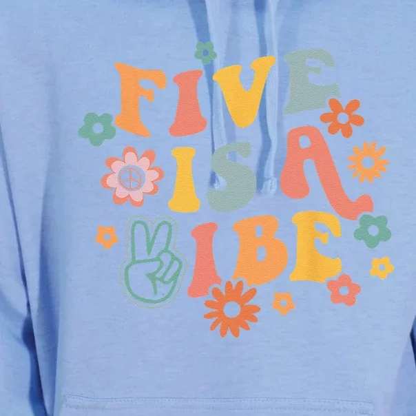 5th Birthday Five Is A Vibe 5yr Fifth Birthday Unisex Surf Hoodie