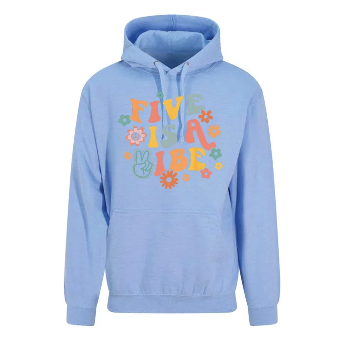 5th Birthday Five Is A Vibe 5yr Fifth Birthday Unisex Surf Hoodie