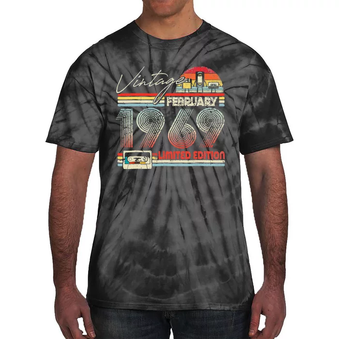 54th Birthday February 1969 Vintage Cassette Limited Edition Tie-Dye T-Shirt