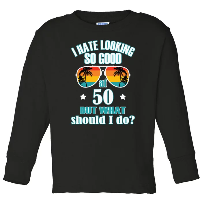 50 Birthday For Men Women 50th Anniversary For Him Her Toddler Long Sleeve Shirt