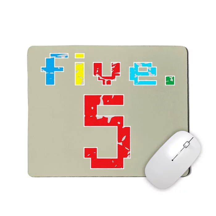 5th Birthday Five Year Old Gift Fifth Number 5 Mousepad