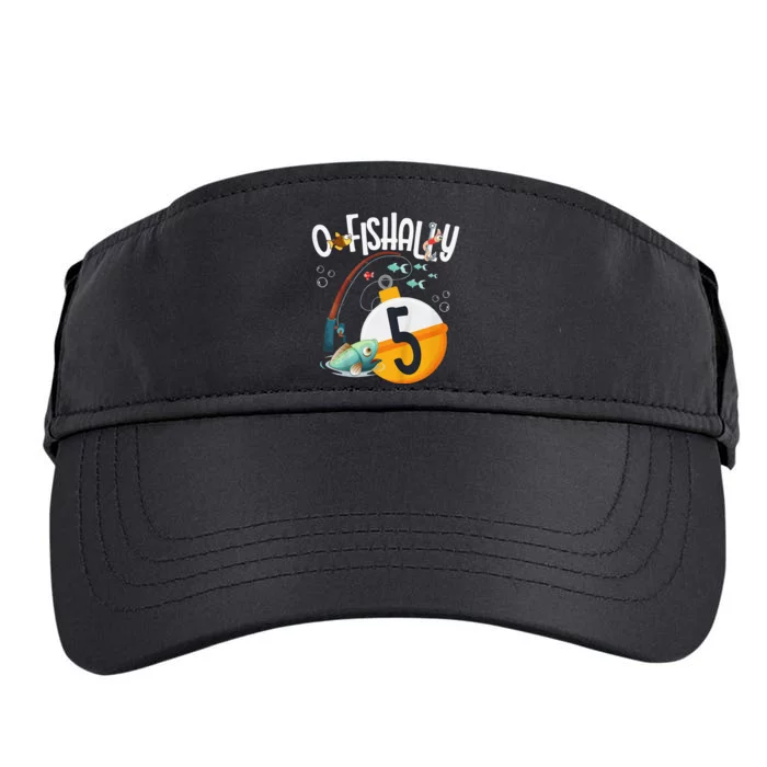 5th Birthday Fishing Theme For And OFishally 5 Adult Drive Performance Visor