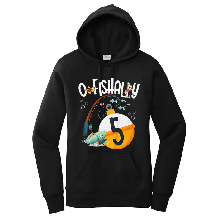 5th Birthday Fishing Theme For And OFishally 5 Women's Pullover Hoodie