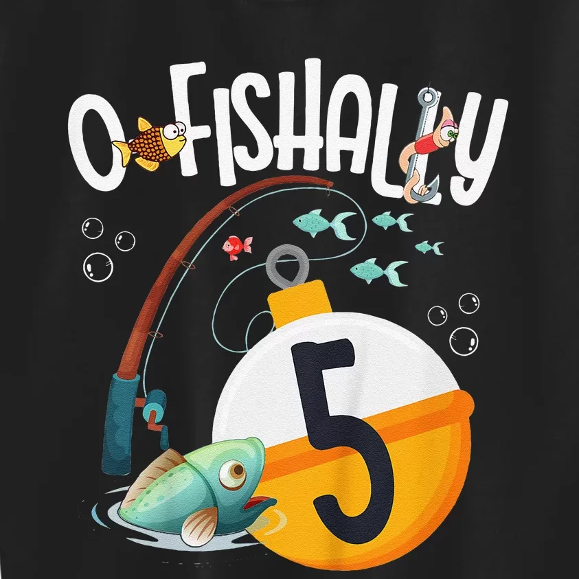 5th Birthday Fishing Theme For And OFishally 5 Kids Sweatshirt