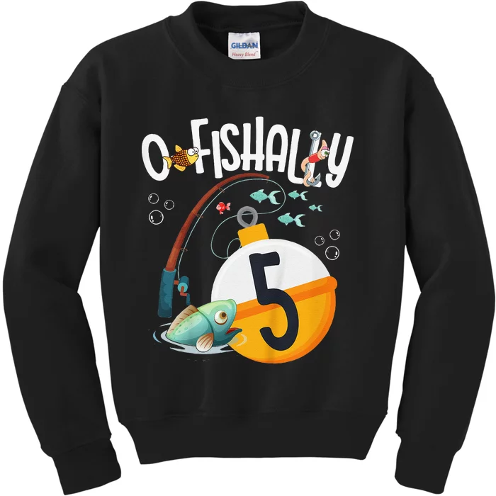 5th Birthday Fishing Theme For And OFishally 5 Kids Sweatshirt