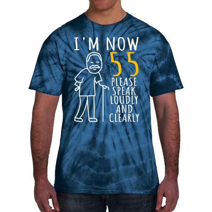 55th Birthday For Him | I'm Now 55 Years Old | Cool BDay Tie-Dye T-Shirt