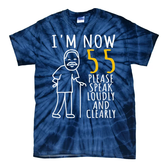 55th Birthday For Him | I'm Now 55 Years Old | Cool BDay Tie-Dye T-Shirt