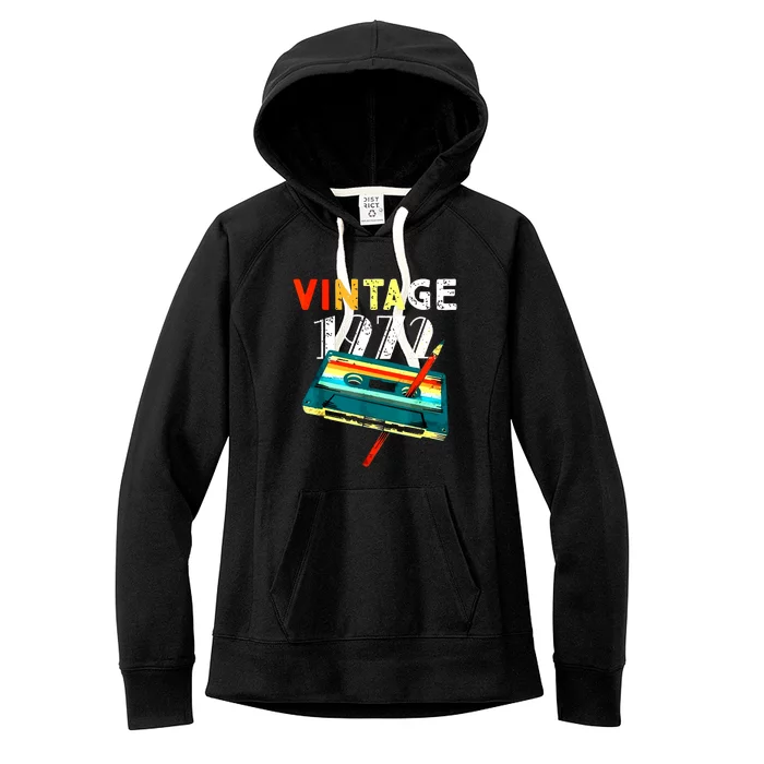 50th Birthday Gift Men Vintage 1972 50 Years Old Women's Fleece Hoodie