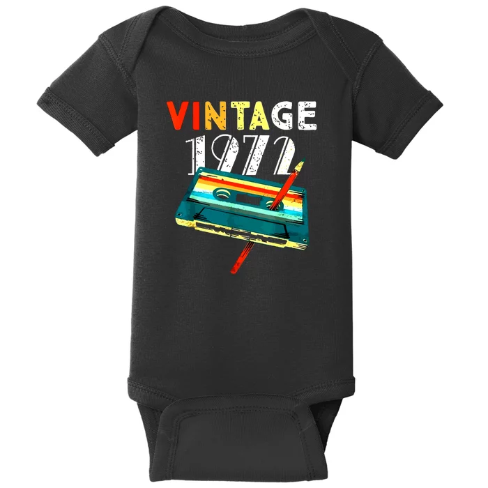 50th Birthday Gift Men Vintage 1972 50 Years Old Baby Bodysuit