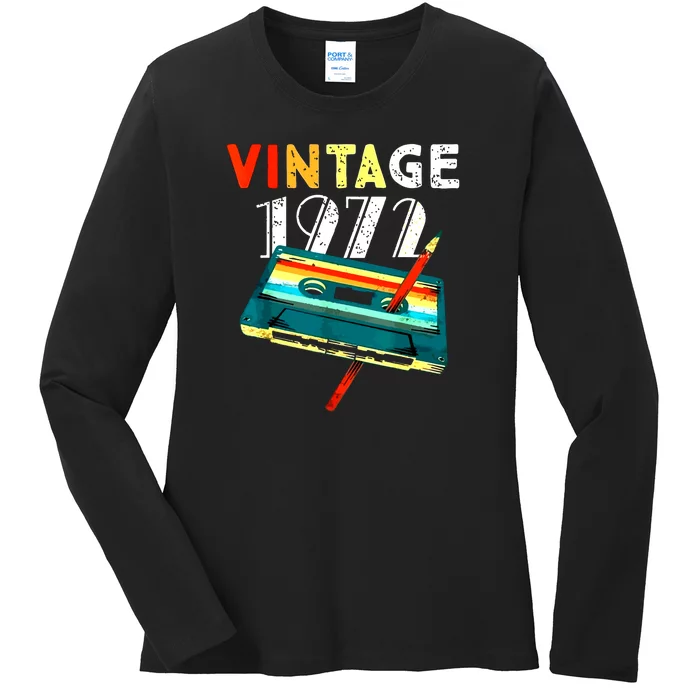 50th Birthday Gift Men Vintage 1972 50 Years Old Ladies Long Sleeve Shirt