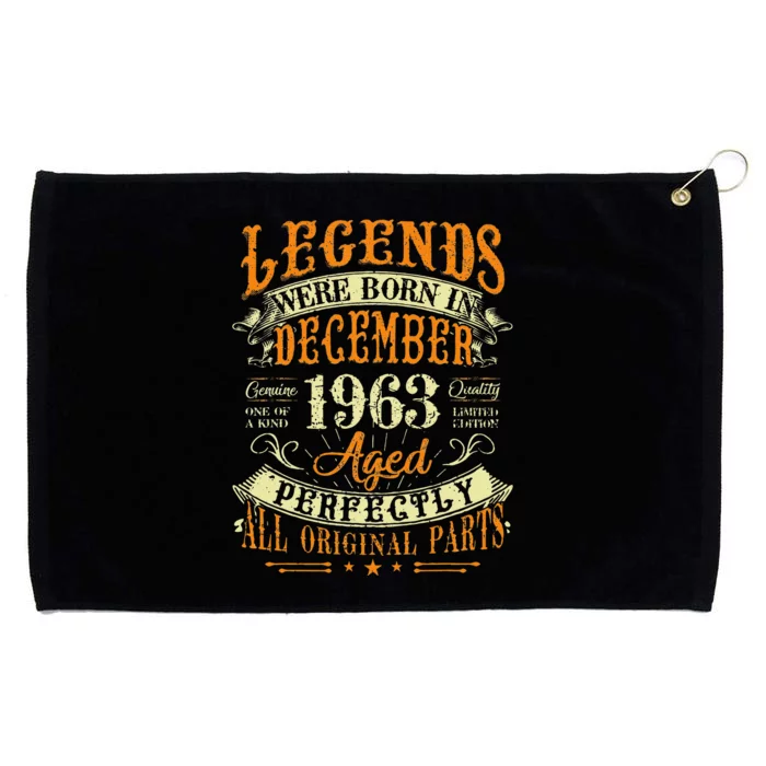 59th Birthday Gift 59 Years Old Legends Born December 1963 Grommeted Golf Towel