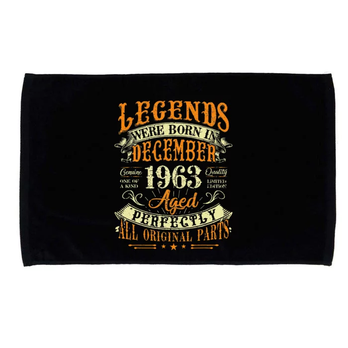 59th Birthday Gift 59 Years Old Legends Born December 1963 Microfiber Hand Towel