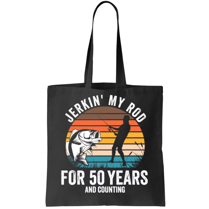 50th Birthday Gift for Fisherman  Funny Fishing 50 Bday Tote Bag