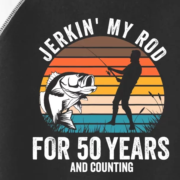 50th Birthday Gift for Fisherman  Funny Fishing 50 Bday Toddler Fine Jersey T-Shirt