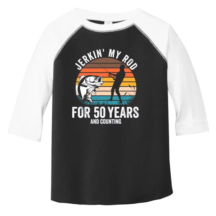 50th Birthday Gift for Fisherman  Funny Fishing 50 Bday Toddler Fine Jersey T-Shirt