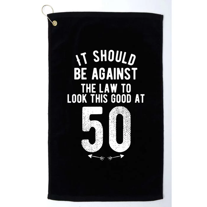 50th Birthday Gift Vintage 1972 Platinum Collection Golf Towel