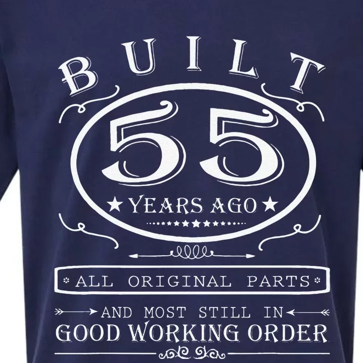 55th Birthday Graphic Built 55 Years Ago Original Parts Sueded Cloud Jersey T-Shirt