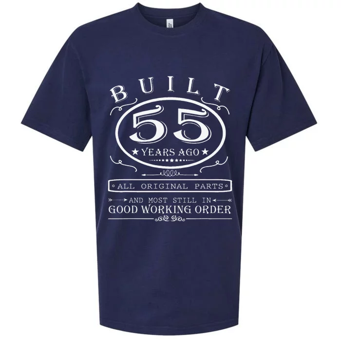 55th Birthday Graphic Built 55 Years Ago Original Parts Sueded Cloud Jersey T-Shirt