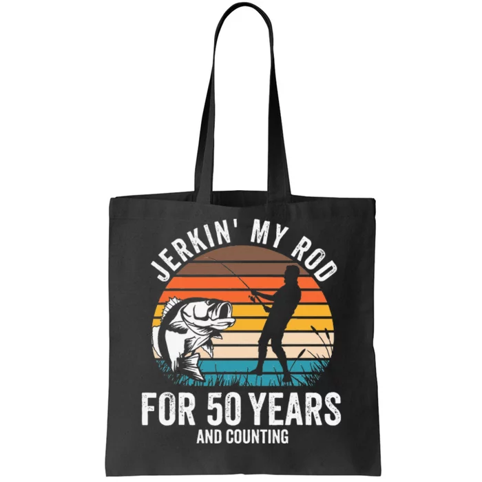 50th Birthday Gift For Fisherman Funny Fishing 50 Bday Tote Bag